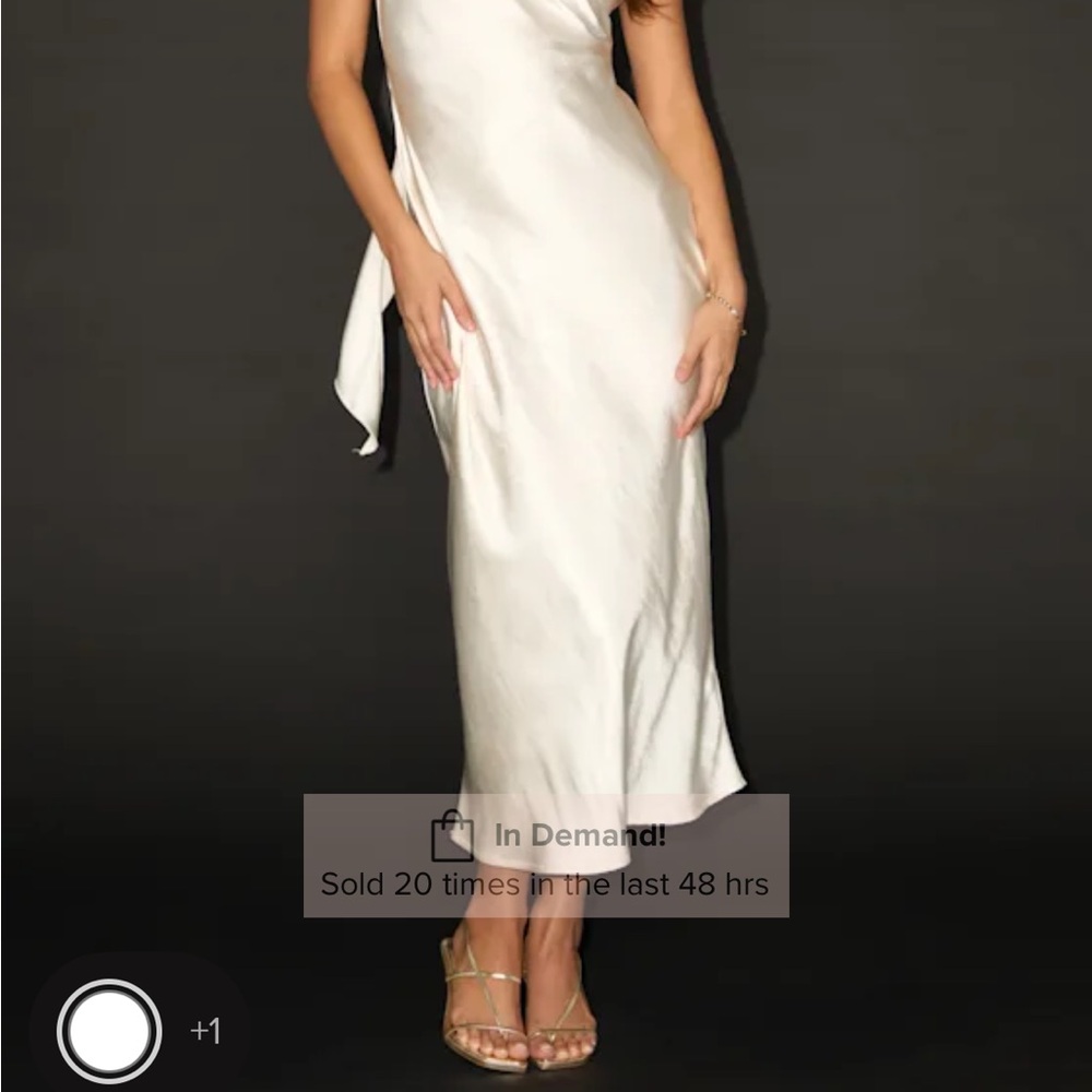 Lulu's Naima Champaign Midi Dress